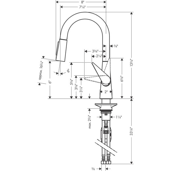 Hansgrohe Talis S Prep Kitchen Faucet with 2Spray PullDown Spout, 1.